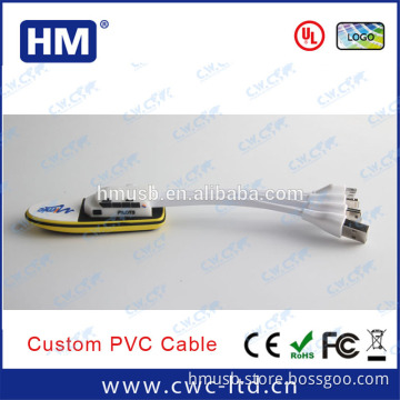 Factory directly Multi connector usb cable PVC 5 in 1 charging cable with any logo